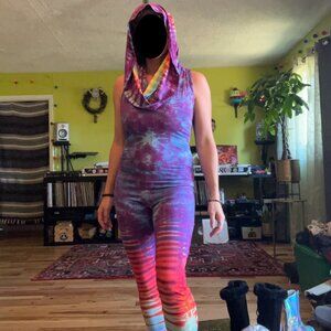 Warrior Within Jammin On Tie Dye Hooded Onesie Festival Rave Burning Man